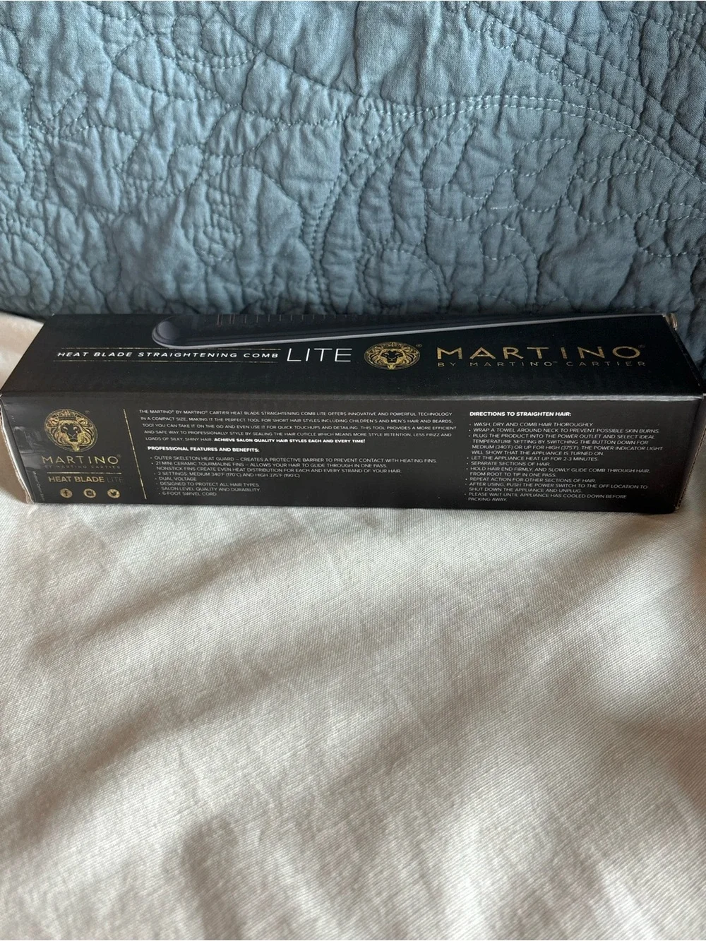 Martino Heat Blade Lite Hair Straightening Comb New in Box